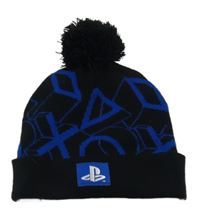 Černo-modrá čepice Playstation
