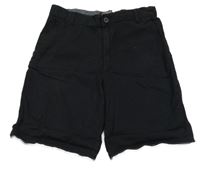 Černé plátěné chino kraťasy H&M