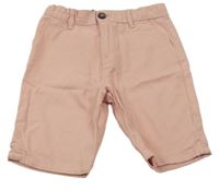 Růžové plátěné chino kraťasy Denim Co.