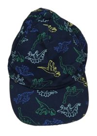 Tmavomodrá kšiltovka s dinosaury