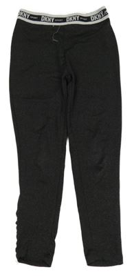 Tmavošedo-čierno-biele legíny DKNY