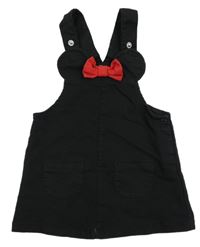 Čierne na traké šaty s červenou mašlou H&M