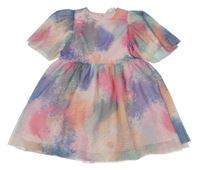Barevné batikované šaty s tylem H&M