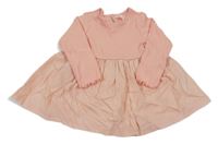 Lososové plátěno/bavlněné šaty H&M