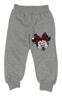 Sivé tepláky s Minnie z flitrů