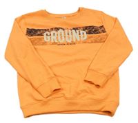 Neónově oranžová mikina s nápisom Yigga