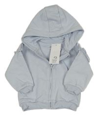 Nové - svetlomodrá prepínaci mikina s volánikmi a kapucňou F&F