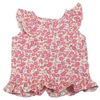 Bílo-růžové květované tričko Matalan