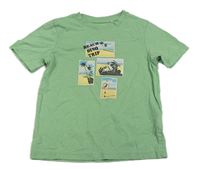Zelené tričko s fotkami Topolino