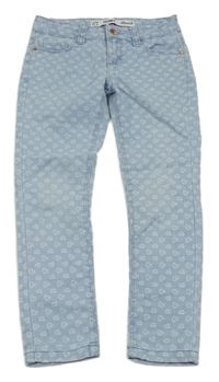 Světlemodré skinny rifle se srdíčky Denim Co.