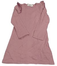 Ružové pletené šaty s volánikmi H&M