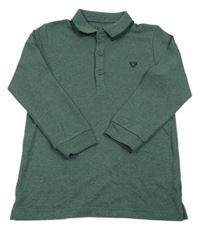 Zelené melírované polo tričko s výšivkou Urban