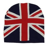 Tmavomodro-červená čapica s vlajkou