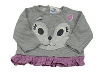 Sivá mikina s ňufáčikom  a halenkovou vsadkou Topomini