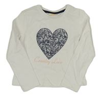 Biele tričko so vzorovaným srdcem Kids