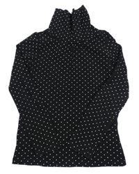 Čierne bodkovaná é tričko s rolákom H&M