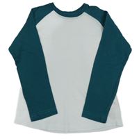 Smaragdovo-bílé triko Primark