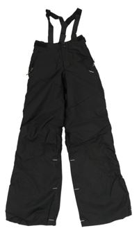 Černé šusťákové funkční oteplovačky s odepínacími kšandami Wed'ze