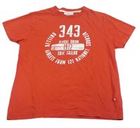 Červené tričko s nápisy Tom Tailor