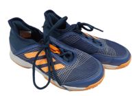 Tmavomodro-neonově oranžové textilní botasky Adidas vel. 32