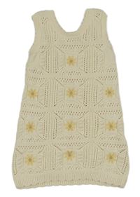 Svetlobéžové pletené šaty s kvietkami Nutmeg