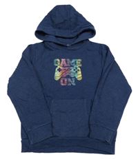 Tmavomodrá melírovaná mikina s ovladačem a kapucí Jeff&Co