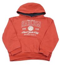 Červená mikina s nápisom a kapucňou Rebel