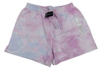 Nové - Světlerůžovo-modré batikované kraťasy Dunnes