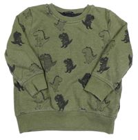 Khaki mikina s dinosaurami George