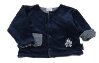 Tmavomodrá zamatová prepínaci podšitá mikina