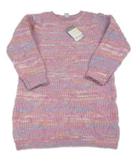 Nové - Ružovo-modré melírované pletené šaty Primark