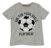 Šedé tričko s překlápěcími flitry H&M