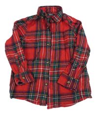 Červeno-farebná kockovaná košeľa Next