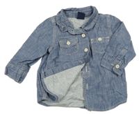 Modrá rifľová podšitá košeľová bunda GAP