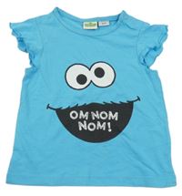 Modré tričko s potiskem - Sesame street
