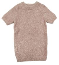 Svetloružové pletené trblietavé šaty Primark