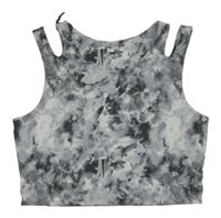 Sivý batikovaný športový crop top F&F