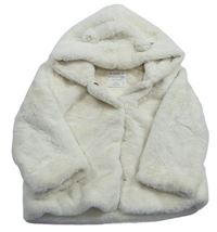 Smotanový kožušinový kabát s kapucňou M&S