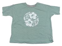 Khaki crop tričko s kvietkami George