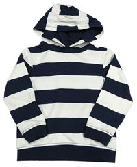 Tmavomodro-biela pruhovaná mikina s kapucňou zn. M&S