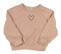 Staroružová oversize mikina so srdiečkom zn. Shein