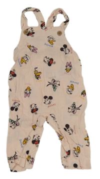 Broskvové mušelínové laclové kalhoty s Mickeym a kamarády Primark