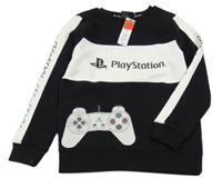 Nové - Černo-bílá mikina s logem Play Station George 
