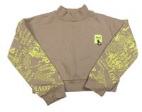 Béžová crop mikina s nápismi Toontoy