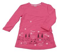 Fuchsiové teplákové šaty se zvířátky Kiki&Koko