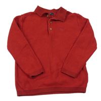 Červený vzorovaný polo sveter Next