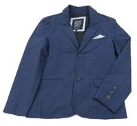 Tmavomodré prúžkované plátenné sako C&A