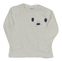 Bílé triko s kapsou a pejskem Fagottino