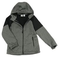 Šedo-černá softshellová bunda s kapucí L&D