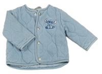 Modrá riflová prošívaná zateplená bunda se Stitchem Primark